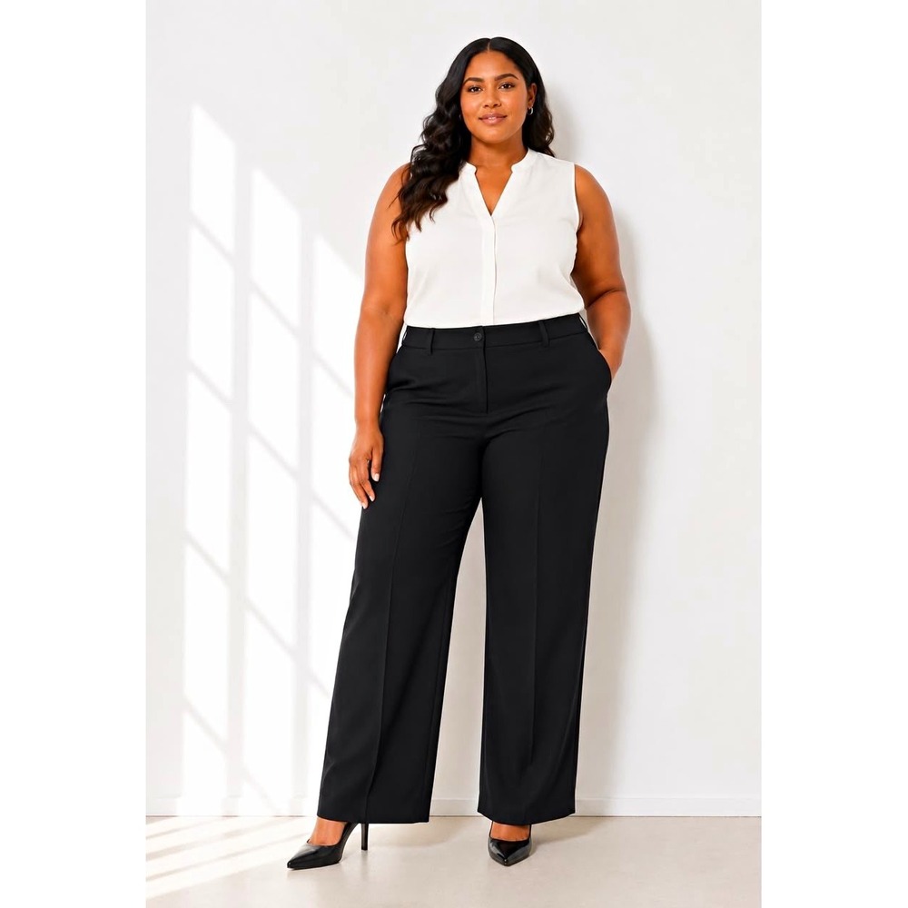 Michael Kors Women's Black Dress Pants Straight Leg Twill Pockets XL Regular
